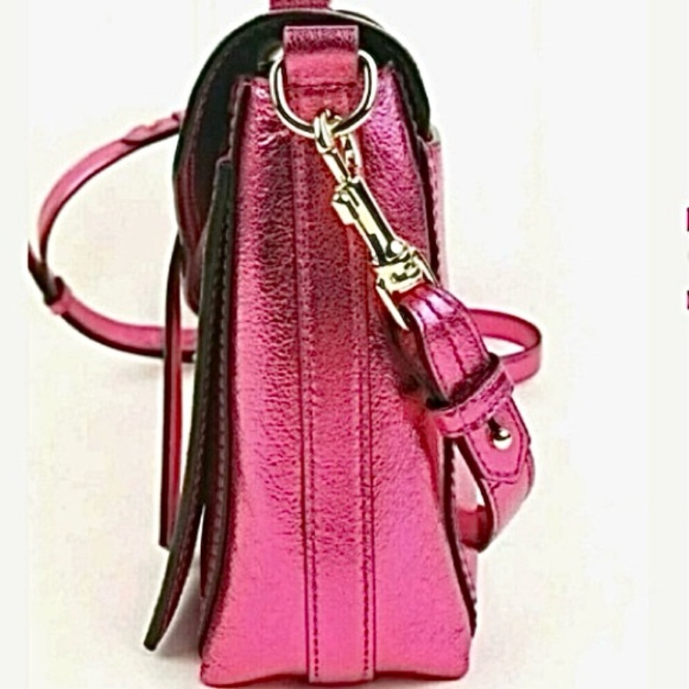 Henri Bendel Cambria Metallic Lipstick Pink Leather Satchel/Crossbody NWT - Picture 8 of 16